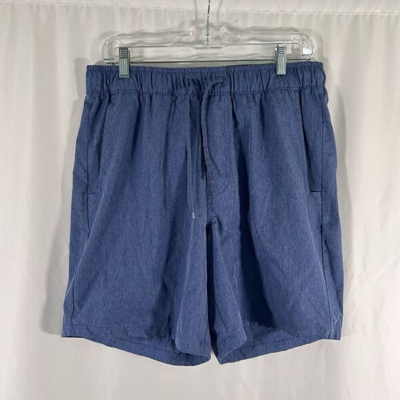 Eddie Bauer Athletic Shorts Men's Large Blue Pull On Drawstring 7" Inseam - Picture 1 of 11